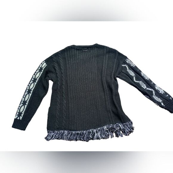 NWT Desigual Jers Brixton Wool Blend Knitted Heart Pullover Sweater Black White - Picture 8 of 15